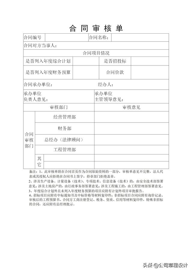 合同管理制度（審核、、審批、履行追蹤、歸檔等全套）（合同審核機制）